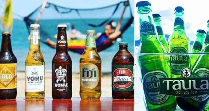 Left: Some products of Paradise Beverages. Right: Some products of Paradise Beverages The Punja family and their successful Samoan partners Taula Brewery.
