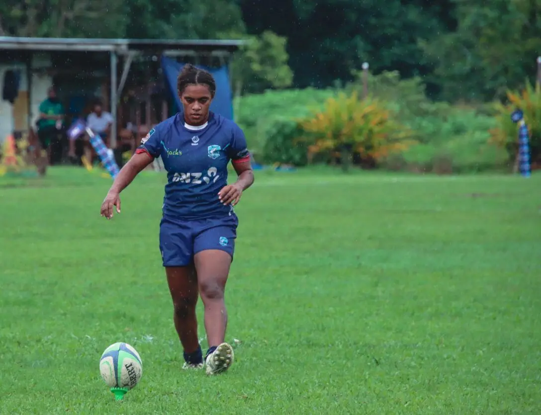 Yasawa’s Sala Kinita at a wet Nakelo District School ground on March 16, 2024. Photo: FRU Media   