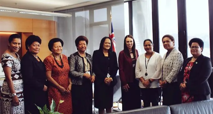 Women MPs meeting the Prime Minister of New Zealand, Jacinda Ardern. 