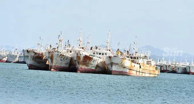 Abandoned derelict vessels floating on the Suva Harbour. PHOTO: RONALD KUMAR