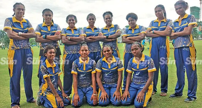 Tailevu North cricket team during the National Women’s Cricket Championship at Albert Park, Suva,on April 7, 2022. Photo: Simione Haravanua