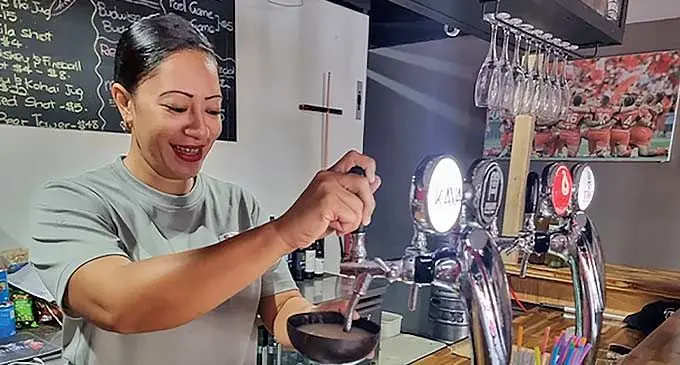 Sparkling kava served at Reload Bar, Nuku'alofa, Tonga ... an innovation as a result of the covid pandemic.