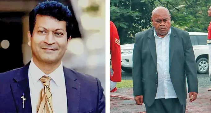 (From L-R) Fij Human Rights and Anti-Discrimination (FHRADC) Commissioner, Pravesh Sharma and Fiji Corrections Service Commissioner Jalesi Nakarawa. 