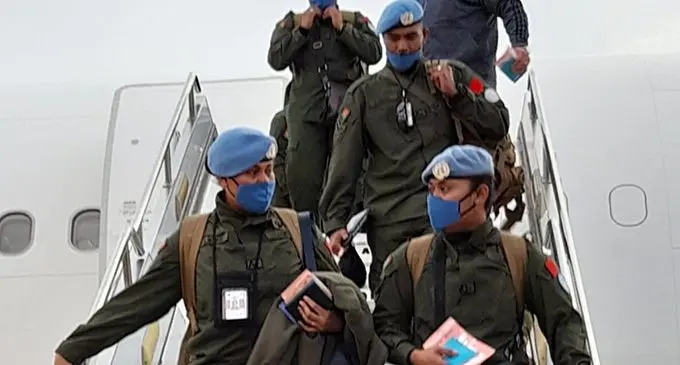 Some of RFMF soldiers arrive at the Nadi International Airport on Christmas Eve.