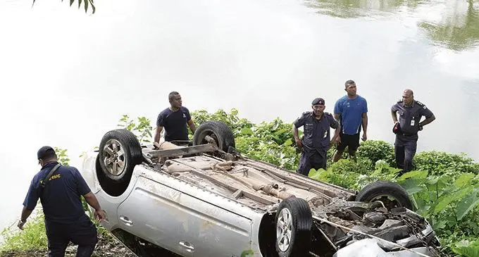 Police recovered the car registration number JH.227 and body of Kausal Singh, while the body of the driver, Monish Sami was still not found from Kasavu river on July 17, 2018. Photo: Ronald Kumar.