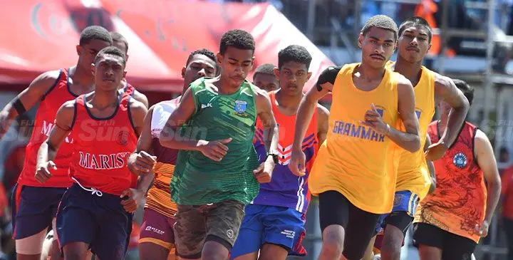 Suva Zone 2 senior boys 800meters final action at HFC Bank Stadium on March 26, 2025.Photo: Ronald Kumar. 