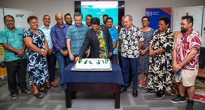 Attorney-General and Minister for Economy, Aiyaz Sayed-Khaiyum with attendees at the Fiji Institute of Accountants 50th anniversary celebration at the Sofitel Fiji Resort And Spa in Nadi on June 25, 2022. Photo: DEPTFO News
