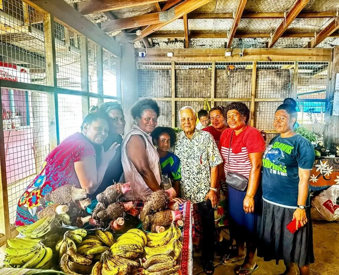 Fiji Labour Party (FLP) leader, Mahendra Pal Chaudhry, during his visit to Labasa market recently.