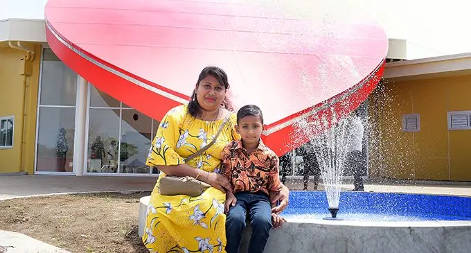 Pritika Gautam with her five-year-old son and heart patient Darsh Prasad during the Sai Prema Foundation Fiji’s fourth year anniversary on September 19, 2020. Photo: Ronald Kumar