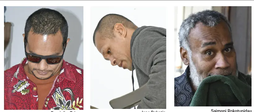 From left: Dominiko Tabao, Jone Rakatia and Saimoni Rokotunidau.