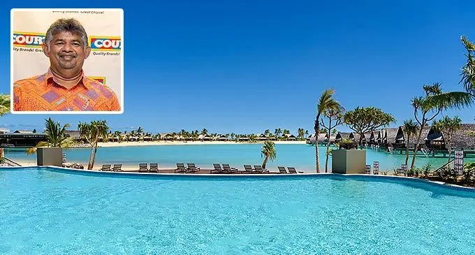 The main outdoor pool at Fiji Marriott Resort Momi Bay overlooking the lagoon. Insert Image:  Courts chief marketing officer Anil Senewiratne