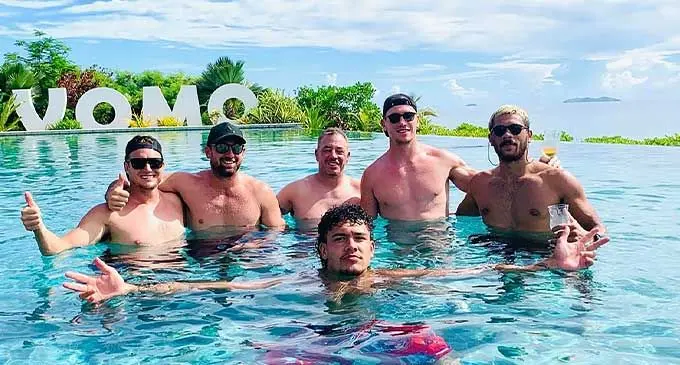 Some members of the The All Blacks team checked into Vomo Island Resort in the Mamanucas, where special local rates are still offered at the luxury escape that remained opened for locals when the borders closed during COVID-19.