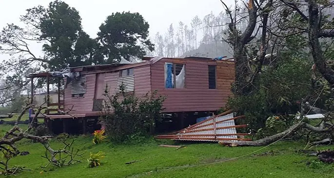 Damage caused by Tropical Cyclone Harold on Naqara Village in Ono, Kadavu. Photo: Supplied