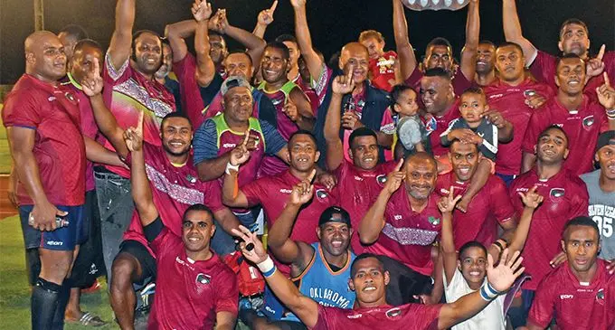 Lautoka Maroons reps and fans after winning the Bainimarama Shield at Churchill Park in lautoka last night. Photo: Waisea Naso