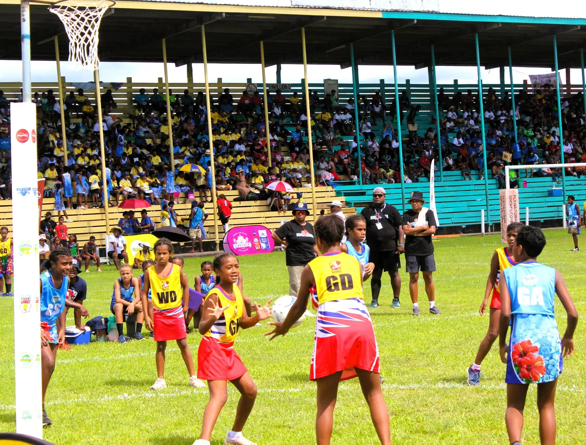 Tailevu North on attack against Labasa during the Crest Fiji Primary Schools Netball tournament at Subrail tournament, Labasa, on April 28, 2026. Photo: Sampras Anand.
