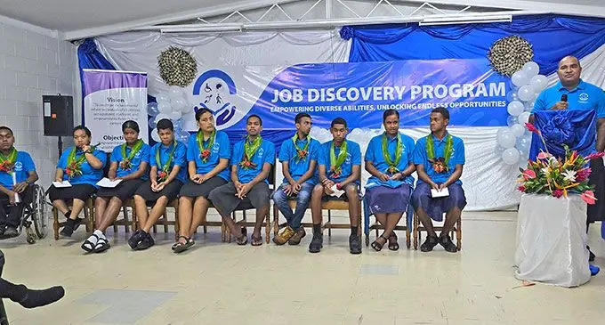 Students of the Fiji Technical Vocational Training Centre for Persons with Disability during the launch of the Job Discovery Programme on February 20, 2025. Photo: Beranadeta Nagatalevu