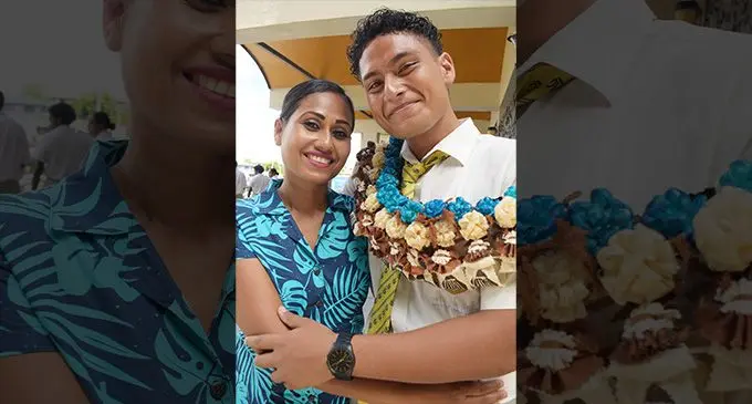 Assemblies of God High School dux Henry Simmons, with his proud mother, Fawini Kado on December 9, 2022. Photo: Ronald Kumar