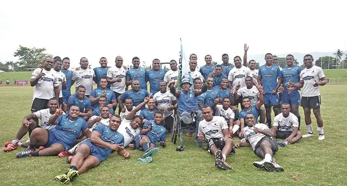 Nadroga and Yasawa rugby players after their Skipper Cup clash at Churchill Park, Lautoka, on October 24, 2020. Photo: Nicolette Chambers