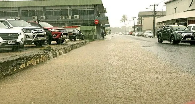 Labasa streets already flooded with few hours of heavy rain on December 9, 2021. Photo: Laisa Lui