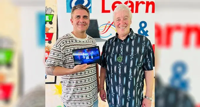 Wordsmart Kids Marketing Manager, Blair Murray and Founder Paul Blackman. Photo: Nolishma Narayan