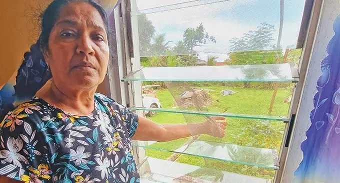 Shiel Kumari shows the window where the thieves made an attempt to enter the property on April 6, 2022 at  Nasekula Road Labasa. Photo: Sampras Anand