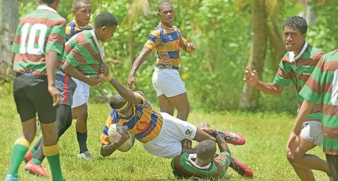 Ratu Kadavulevu School and Sukuna Broncos in the Under-17 clash on March 6, 2021. Photo: Ronald Kumar 
