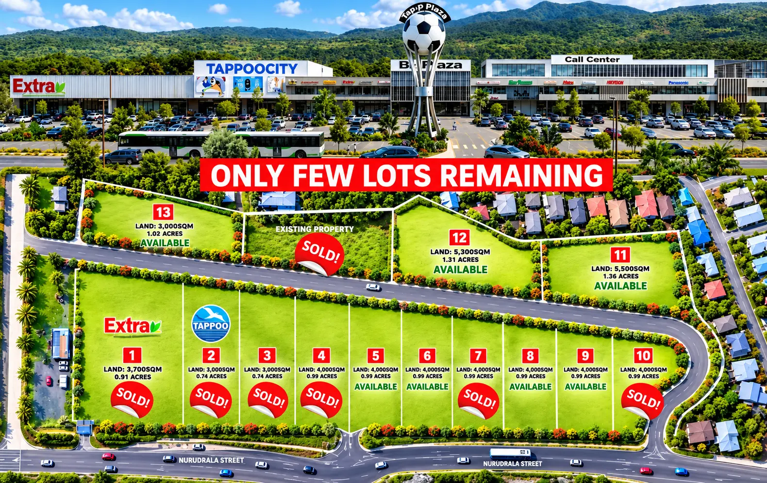 Land for Sale: Prime Location in the Heart of Ba Town – BA PLAZA